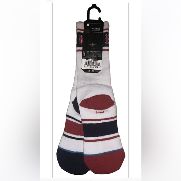 Stance Boston Red Socks Crew 1 Pair Mens 6-8.5 Baseball MLB Red White Blue BoSox - Picture 5 of 6